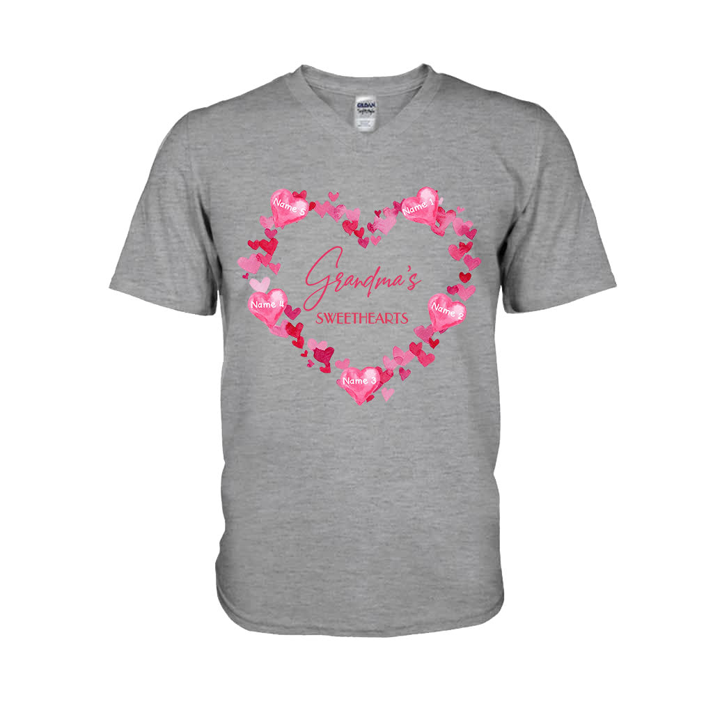 Grandma's Sweethearts - Personalized Valentine Grandma T-shirt and Hoodie