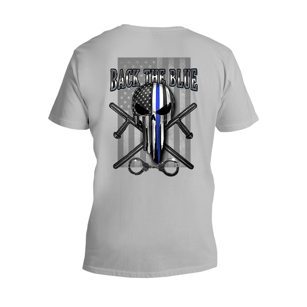 Blue Line Skull - Police Officer T-shirt And Hoodie 0621