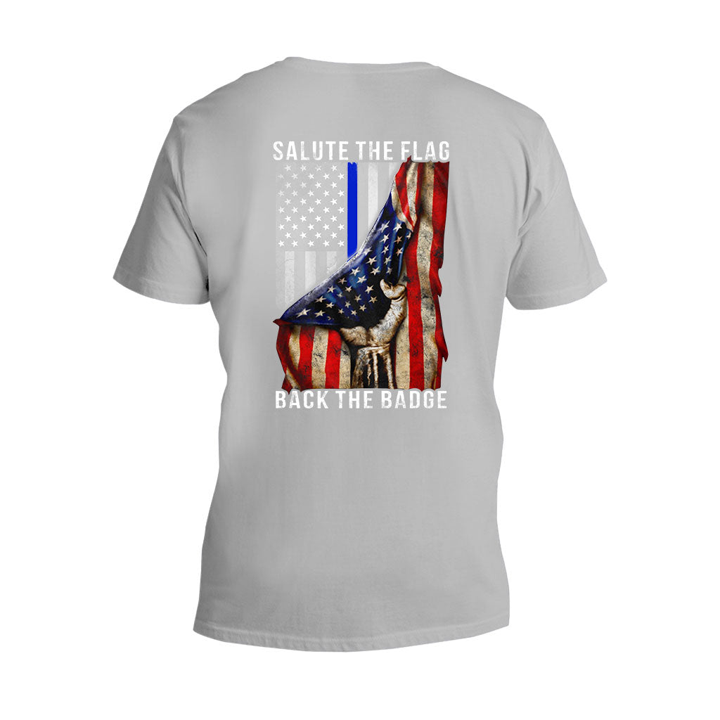 Salute The Flag - Police Officer T-shirt And Hoodie 0621