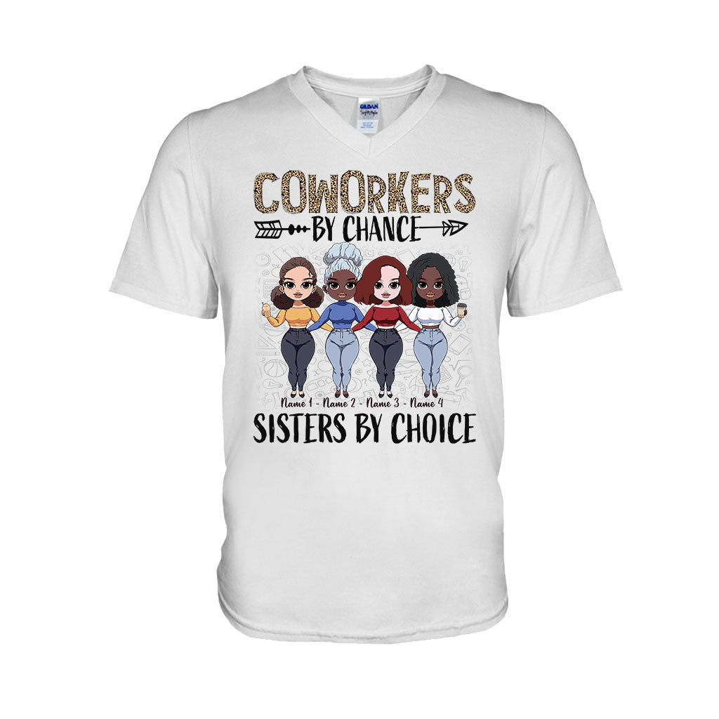 Coworkers By Chance Sisters By Choice - Personalized Teacher T-shirt and Hoodie