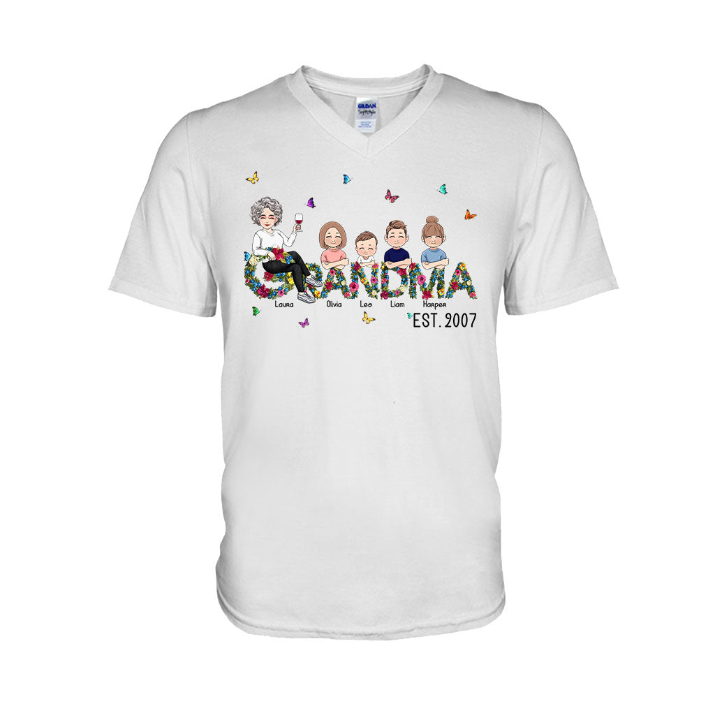 I Have Three Titles Mom Grandma and Great Grandma - Gift for Mom, Grandma - Personalized Unisex T-Shirt, Hoodie - Basic Tee / S / White 