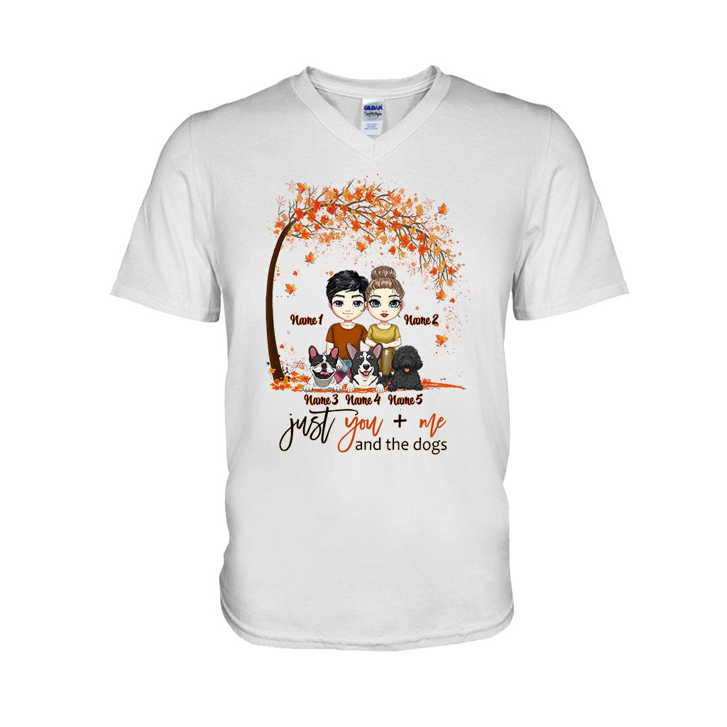 You Me And The Dogs - Personalized Fall Couple T-shirt and Hoodie