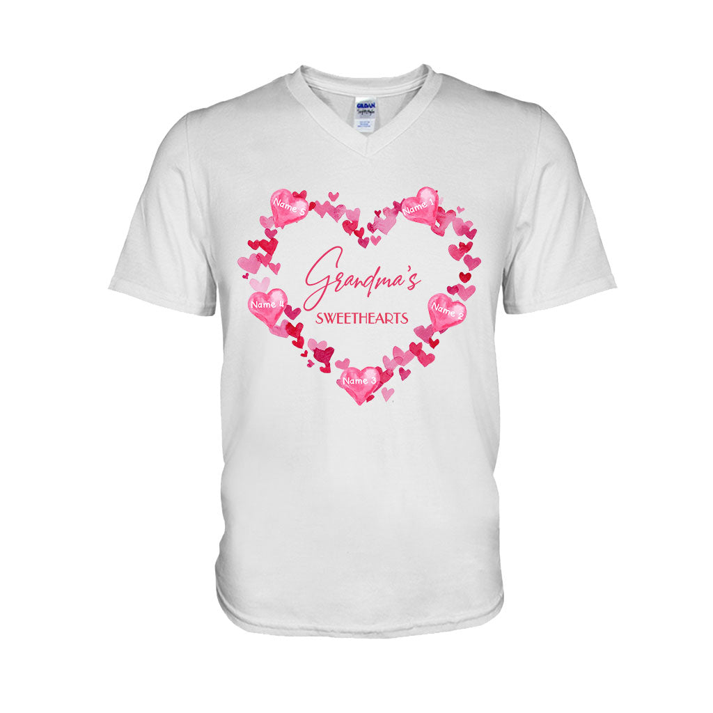 Grandma's Sweethearts - Personalized Valentine Grandma T-shirt and Hoodie