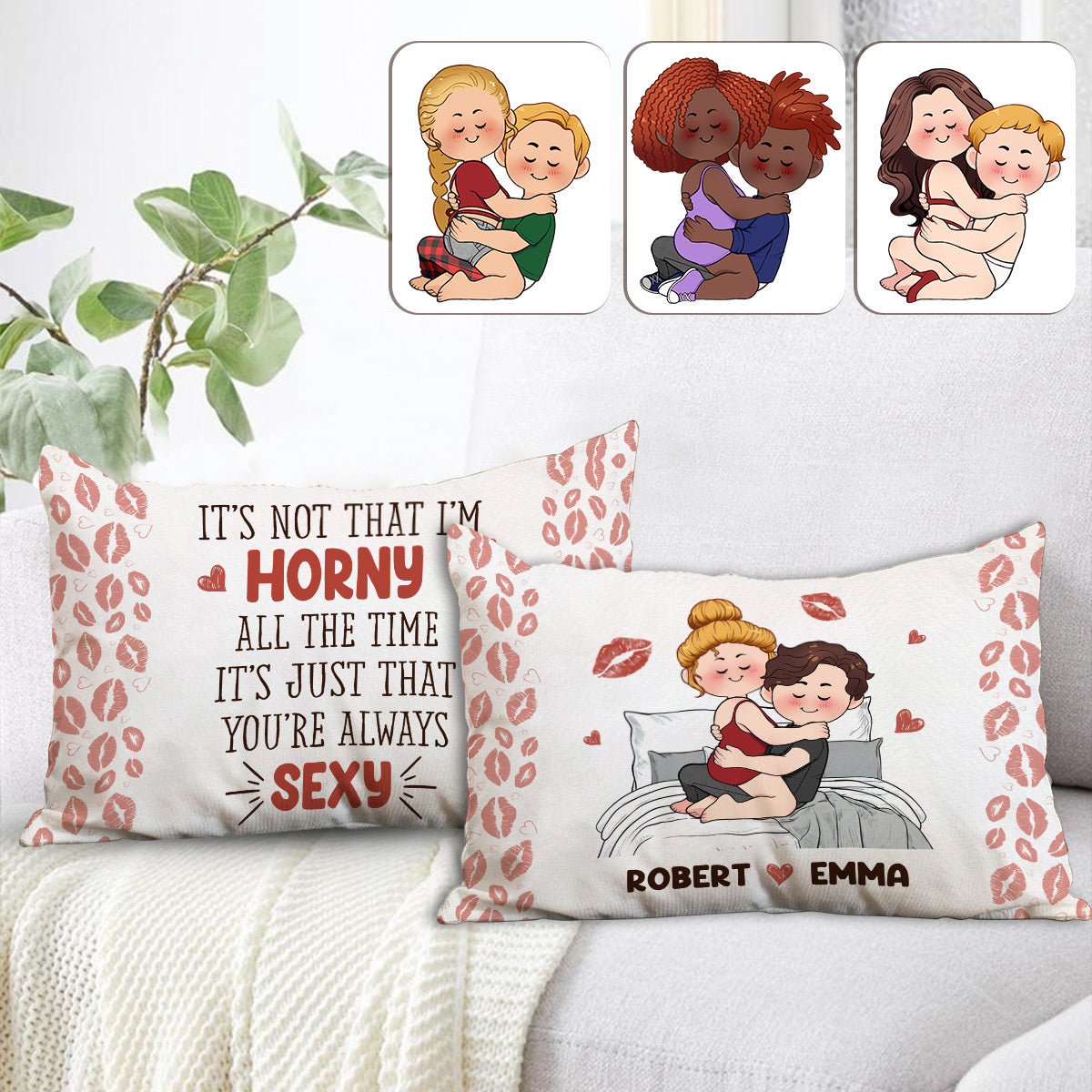 I Love You - Personalized Couple Rectangle Pillow Cover