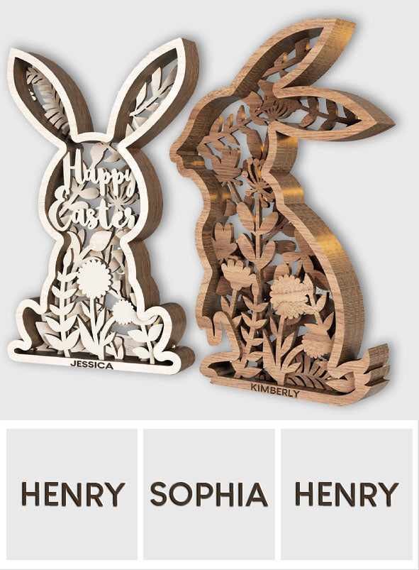 Easter Laser Cut Rabbits - Personalized Easter Day Easter Laser Cut Rabbits