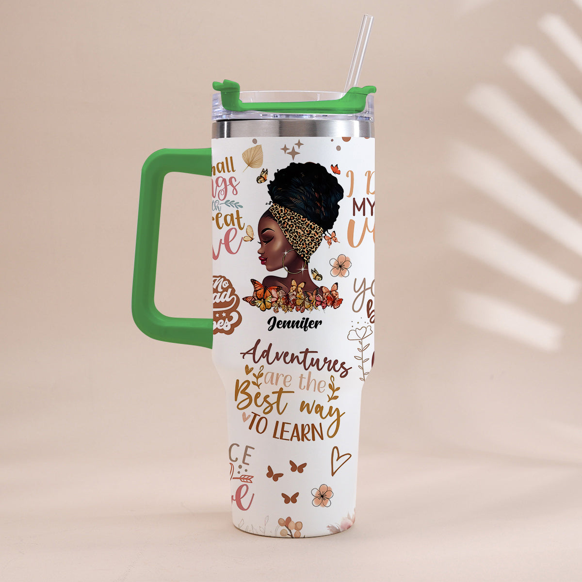 I Decided My Vibe - Personalized African American Tumbler With Handle