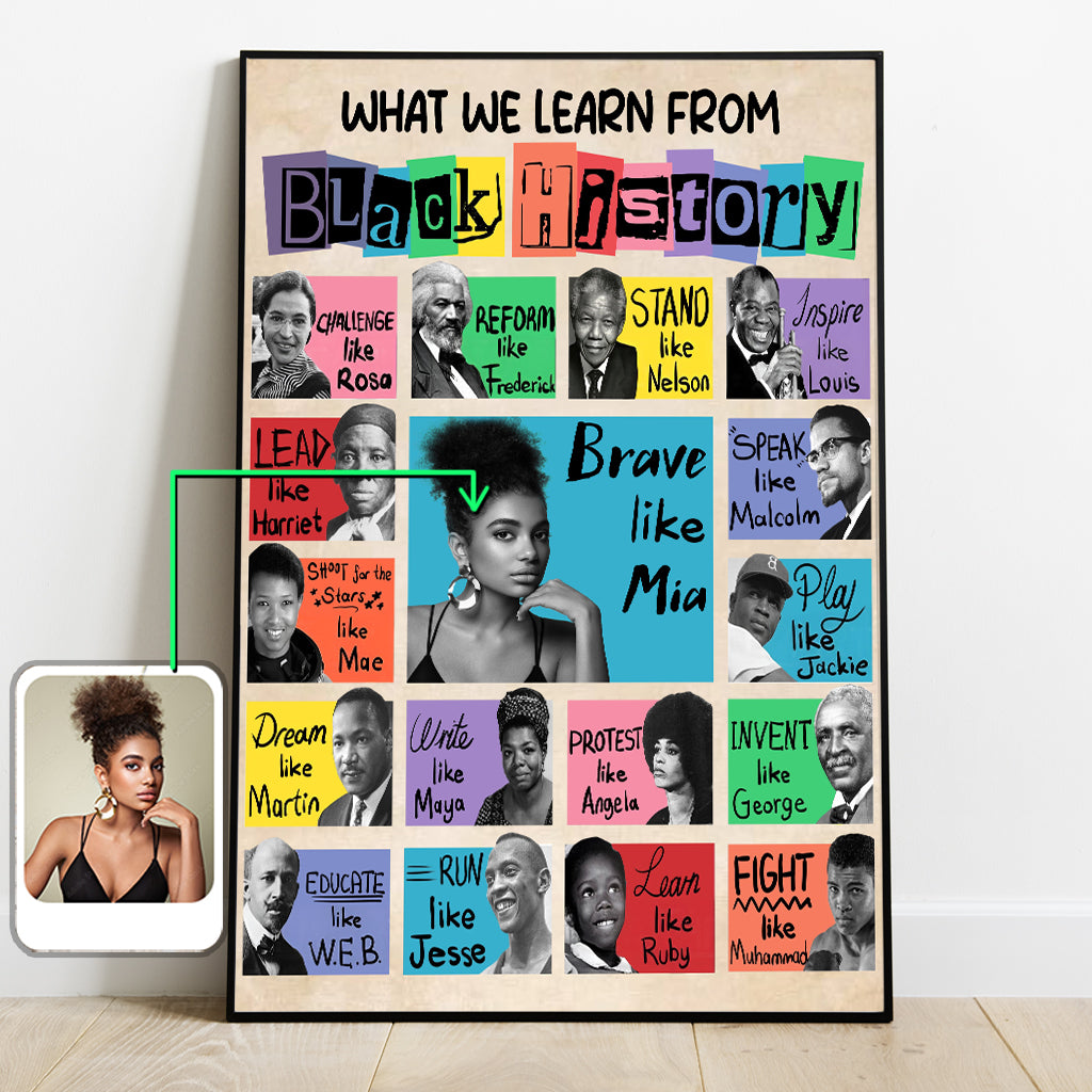 What We Learn From Black History - Personalized African American Canvas And Poster