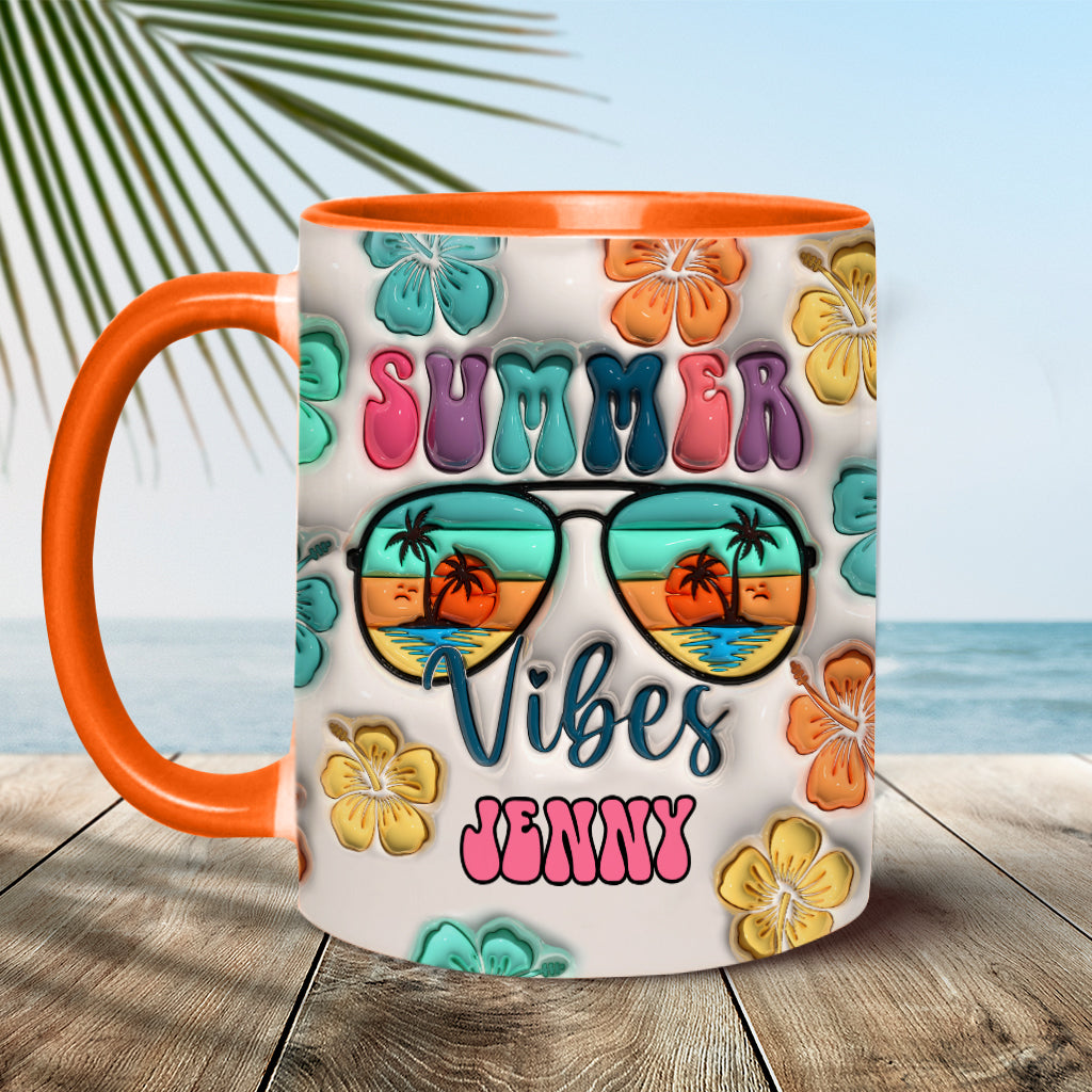 Discover Summer Vibes Inflated - Personalized Sea Lover Accent Mug