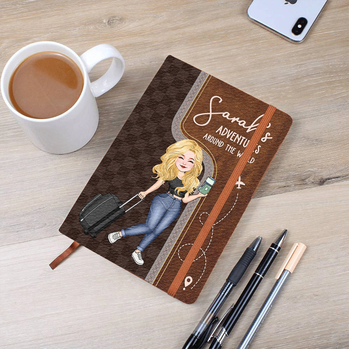 Just A Girl Who Loves Traveling - Personalized Travelling Leather Journal