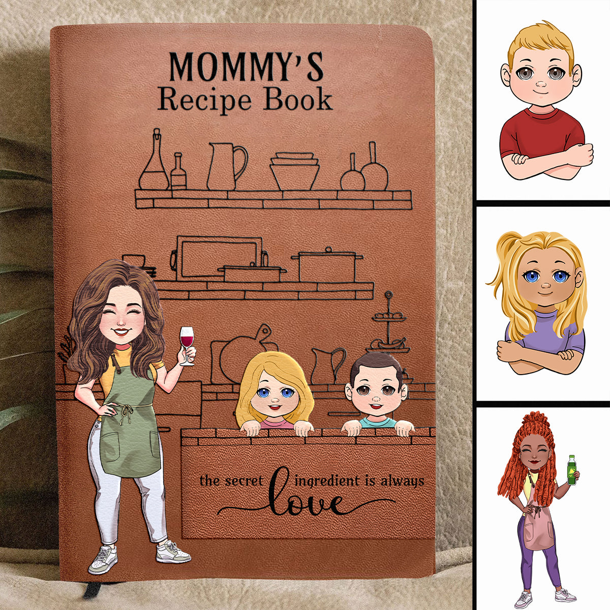 Mom's/ Grandma's/ Alice's... Recipe Book - Personalized Mother Leather Journal