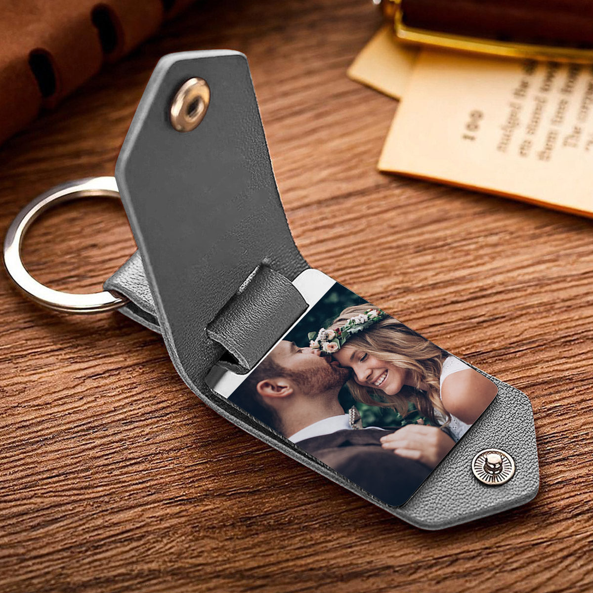 The Best Is Yet To Come - wedding gift for husband, wife, boyfriend, girlfriend - Personalized Leather Photo Keychain