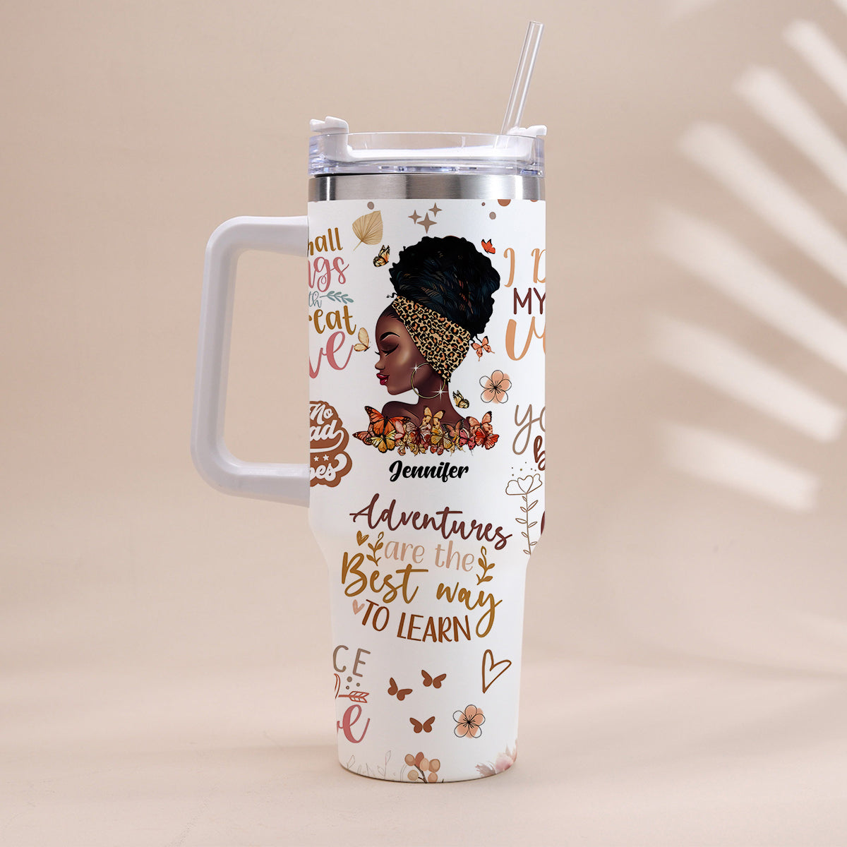 I Decided My Vibe - Personalized African American Tumbler With Handle