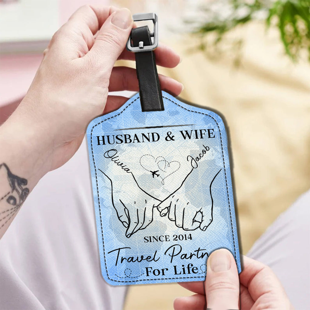 Travel Partners For Life - Personalized Travelling Leather Luggage Tag