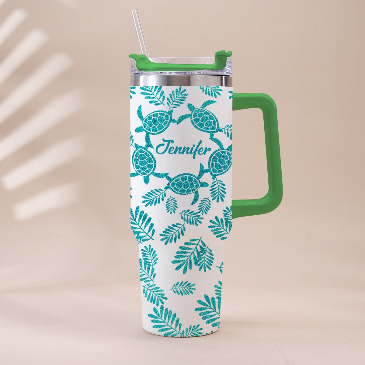 Turtle Lover - Personalized Turtle Tumbler With Handle