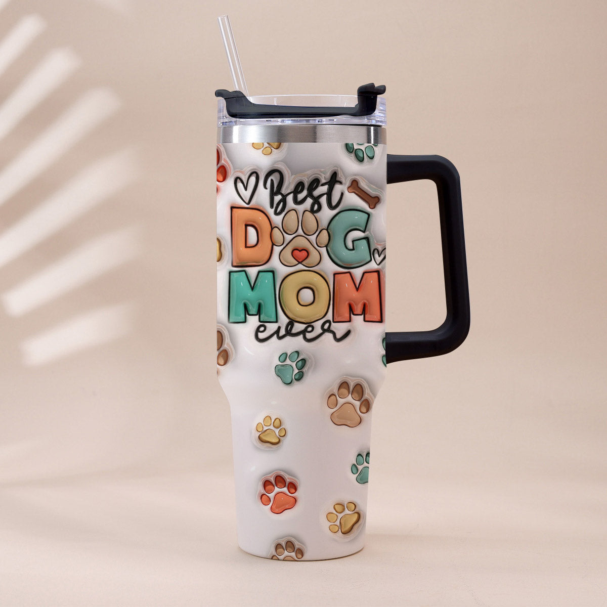 Best Dog Mom Ever - Personalized Dog Tumbler With Handle