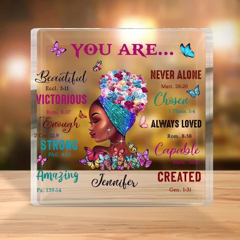 Discover Personalized You Are Strong Beautiful African American Custom Shaped Acrylic Plaque