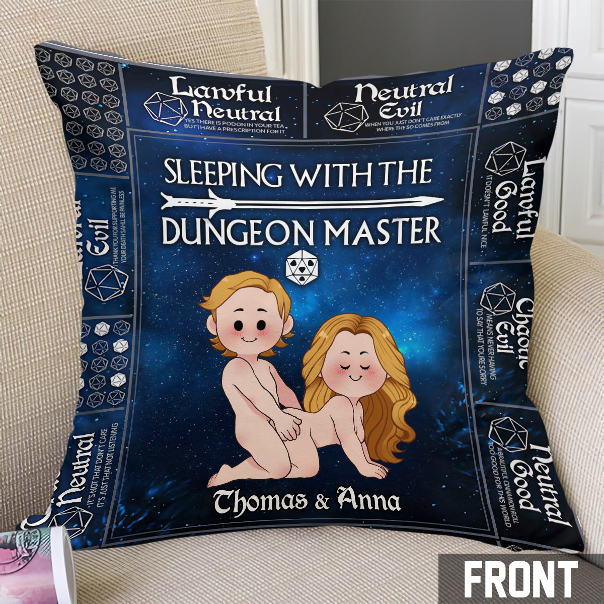 Sleeping With The DM - Personalized RPG Throw Pillow