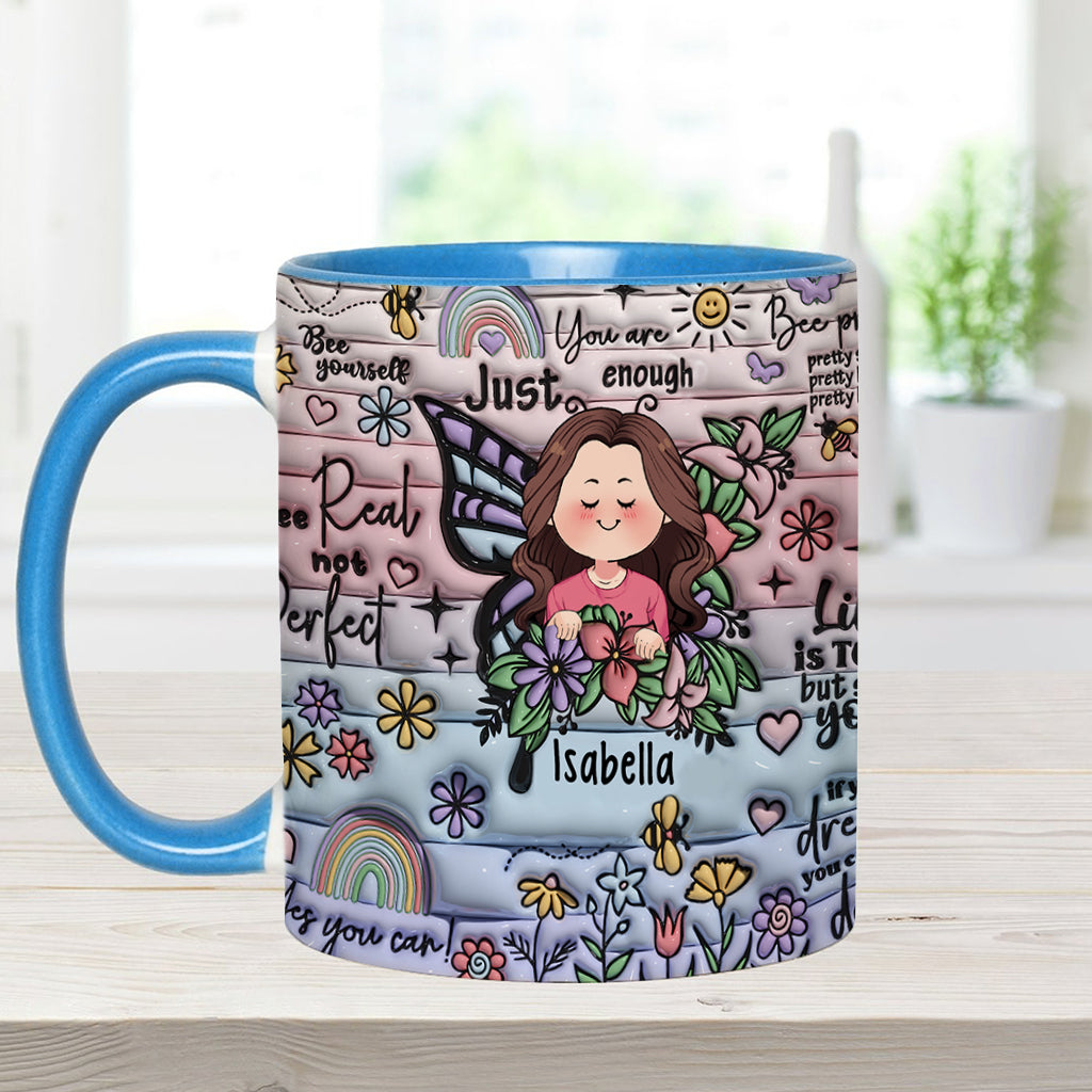 Positive Affirmations Butterflies Inspirational Quotes - Personalized Accent Mug