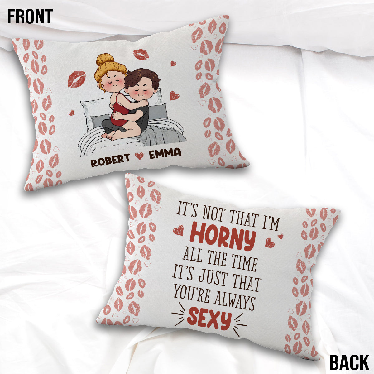 I Love You - Personalized Couple Rectangle Pillow Cover