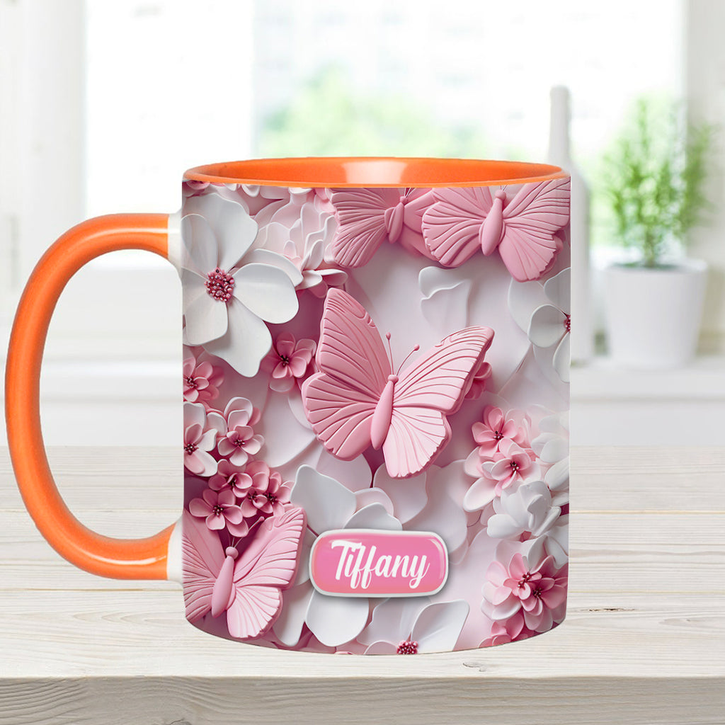 Wonderful Butterflies - Personalized Butterfly Accent Mug