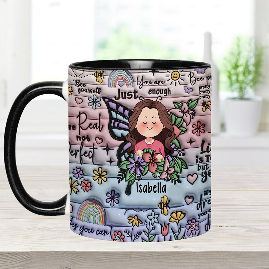 Positive Affirmations Butterflies Inspirational Quotes - Personalized Accent Mug