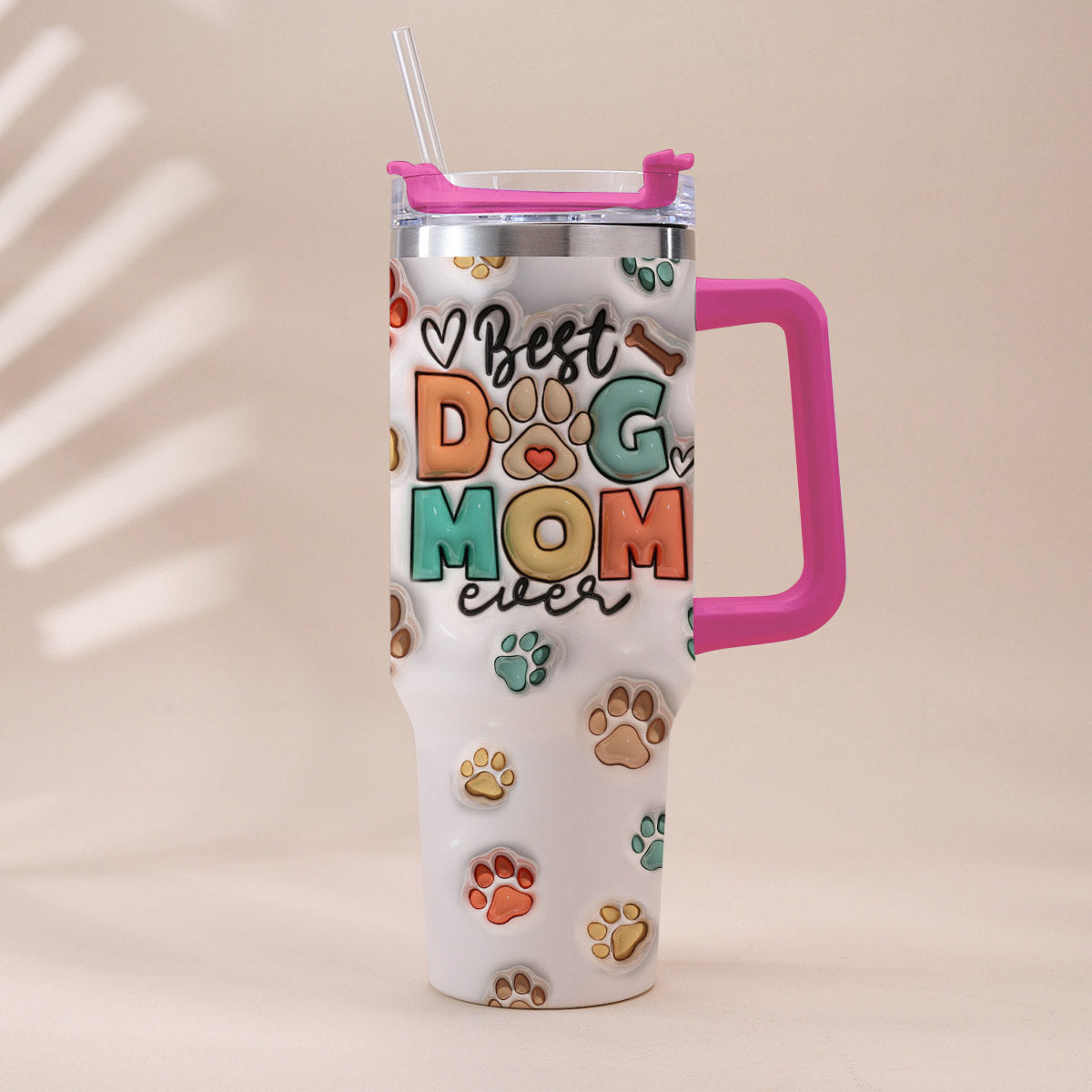 Best Dog Mom Ever - Personalized Dog Tumbler With Handle