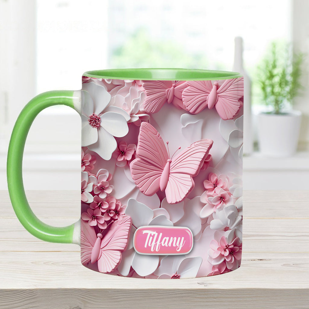 Wonderful Butterflies - Personalized Butterfly Accent Mug