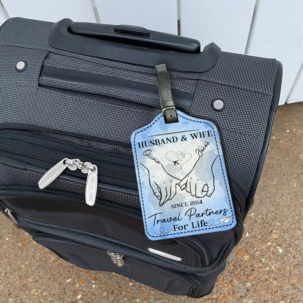 Travel Partners For Life - Personalized Travelling Leather Luggage Tag