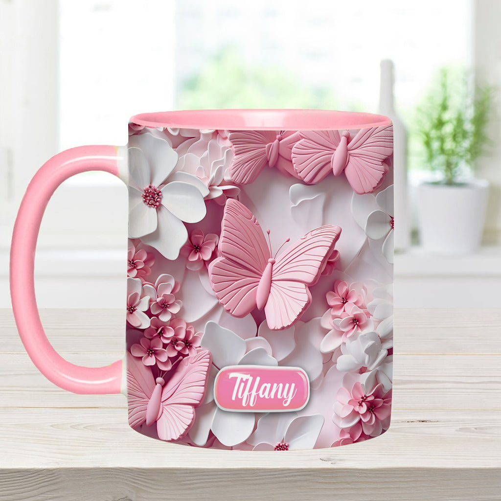 Wonderful Butterflies - Personalized Butterfly Accent Mug