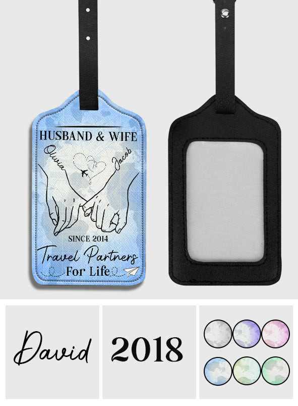 Travel Partners For Life - Personalized Travelling Leather Luggage Tag
