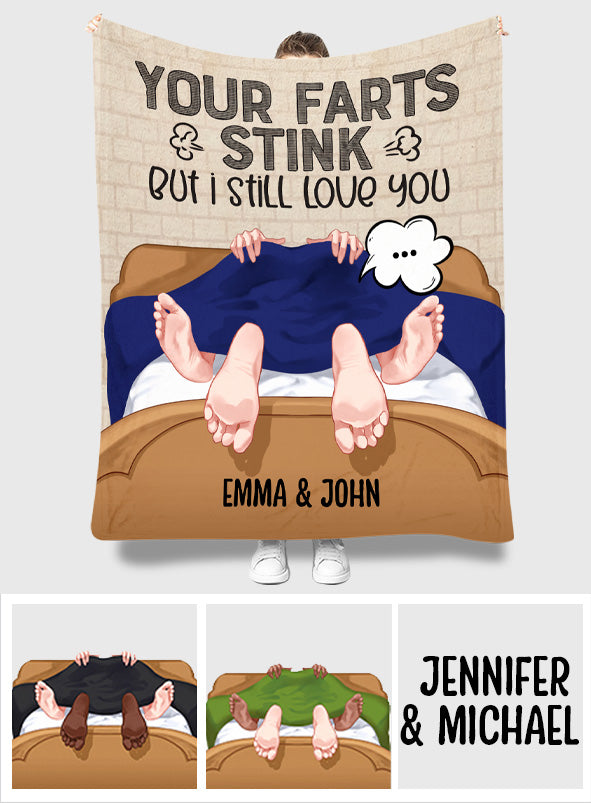 Your Fart Is Stink - Personalized Couple Blanket