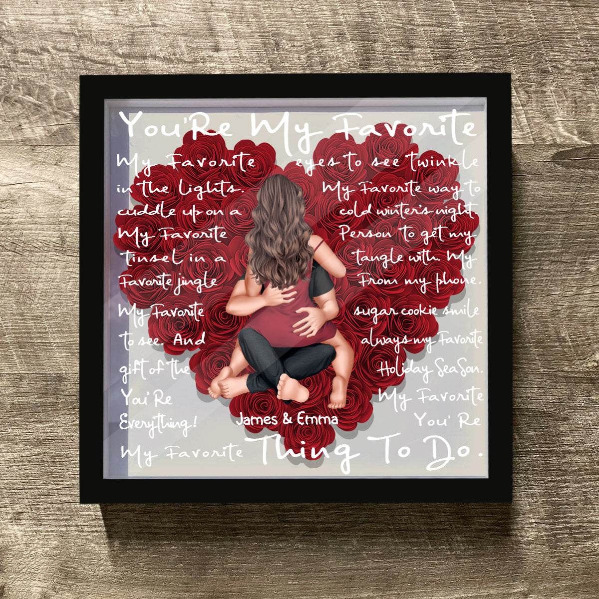 You're My Favorite - Personalized Couple Flower Shadow Box