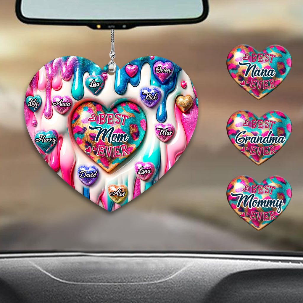 Discover Best Mom Grandma Ever - Personalized Mother Acrylic Car Hanger