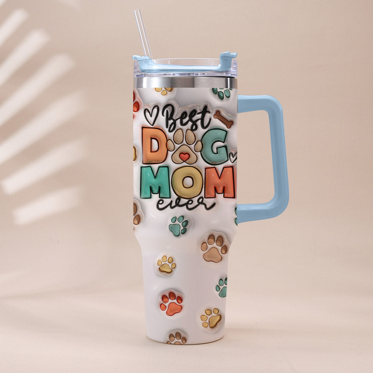 Best Dog Mom Ever - Personalized Dog Tumbler With Handle