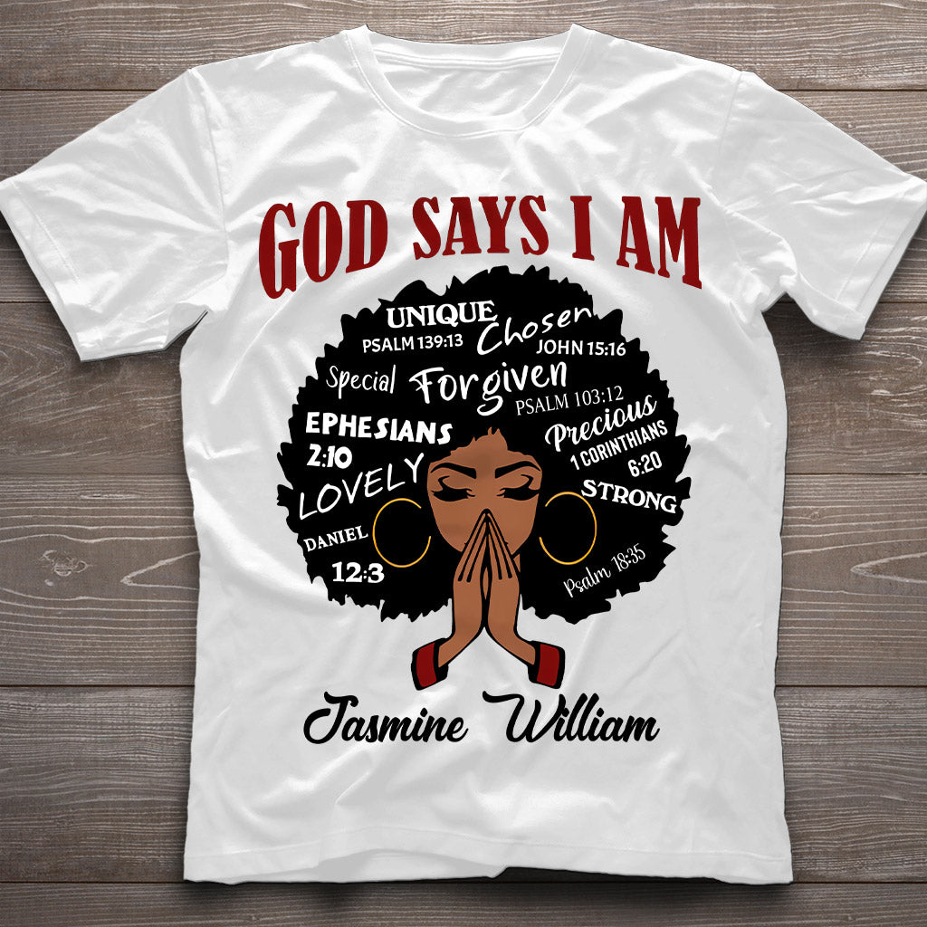 God Say I Am - Personalized African American T-shirt And Hoodie