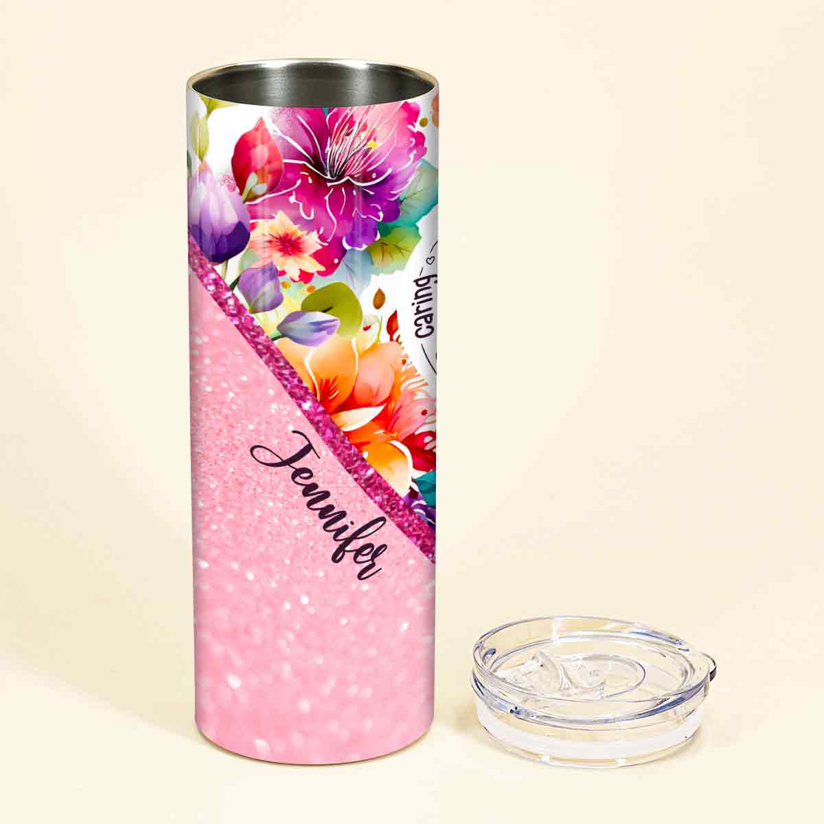 Mothers Is Beautiful Vibrant Floral - Personalized Mother Skinny Tumbler