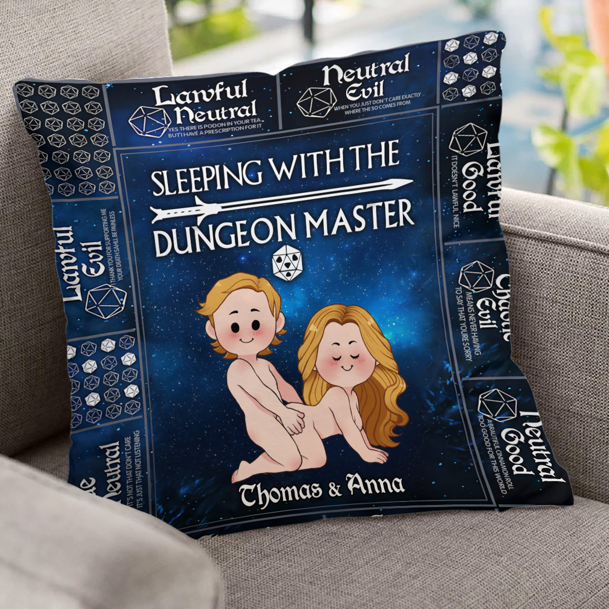 Sleeping With The DM - Personalized RPG Throw Pillow