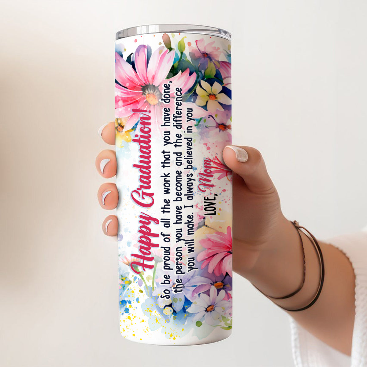 Happy Graduation Your Future Is Bright - Personalized Graduation Skinny Tumbler