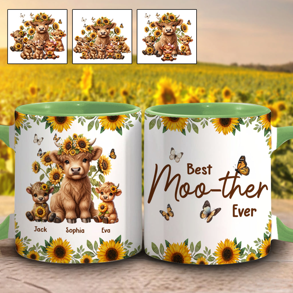 Discover Best Moo-ther Ever - Personalized Mother Accent Mug