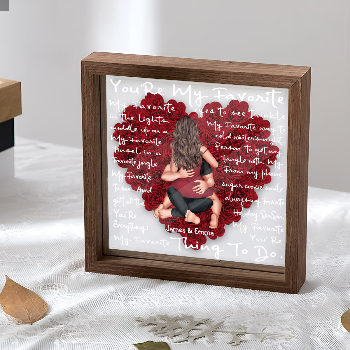 You're My Favorite - Personalized Couple Flower Shadow Box