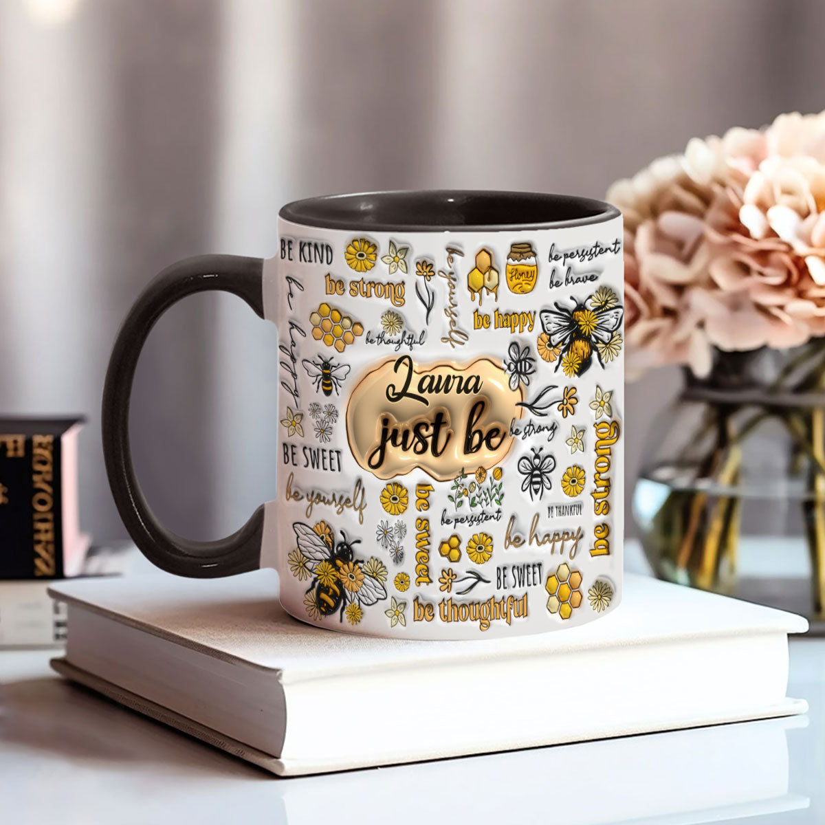 Discover Just Bee Happy - Personalized Accent Mug