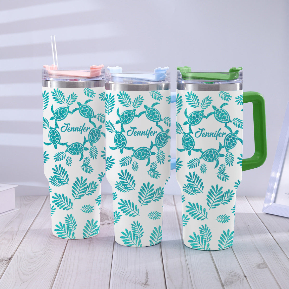 Turtle Lover - Personalized Turtle Tumbler With Handle