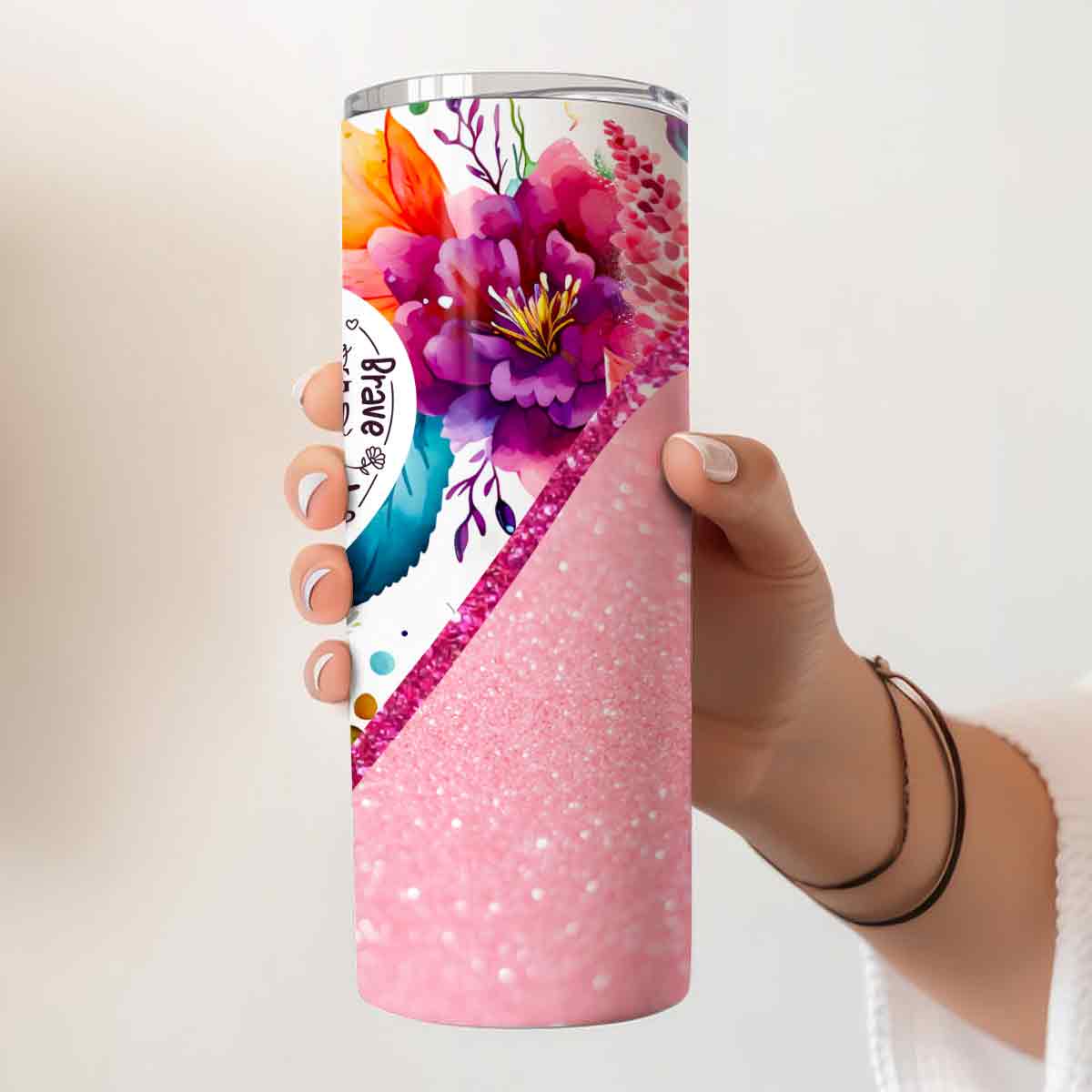 Mothers Is Beautiful Vibrant Floral - Personalized Mother Skinny Tumbler