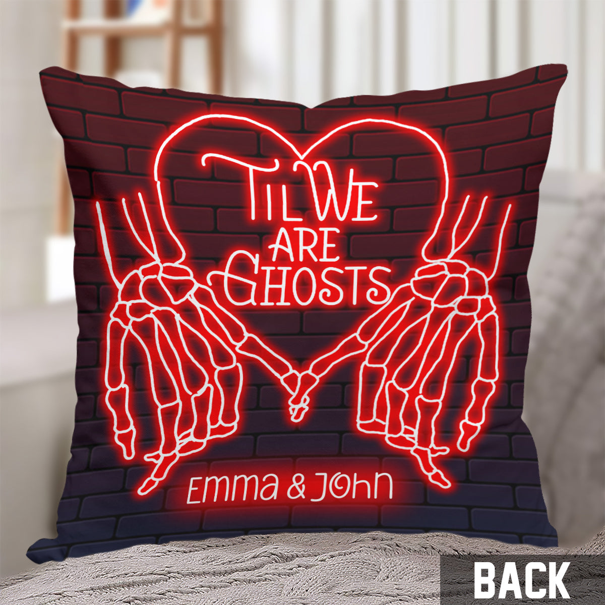 Til We Are Ghost - Personalized Couple Throw Pillow