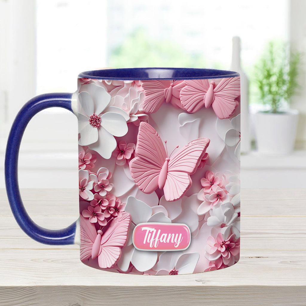 Wonderful Butterflies - Personalized Butterfly Accent Mug