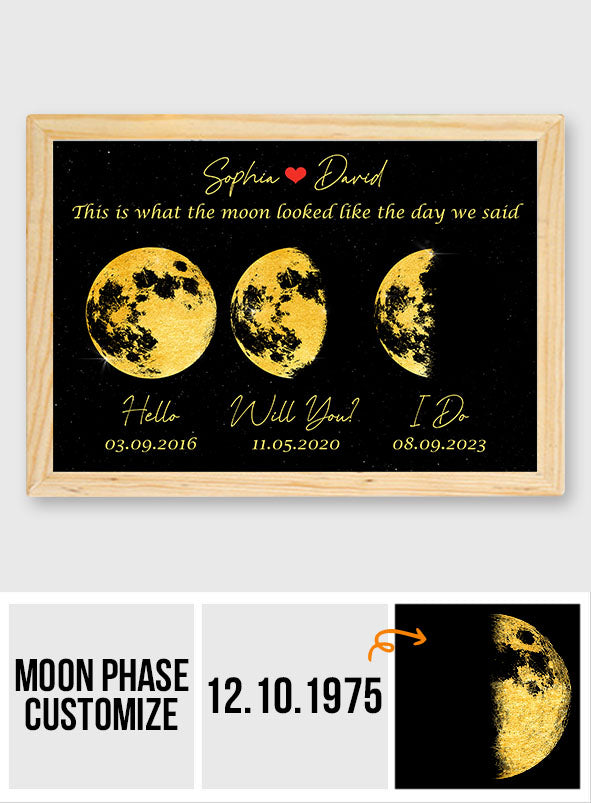 The Moon Look Like This - Personalized Couple Light Photo Frame