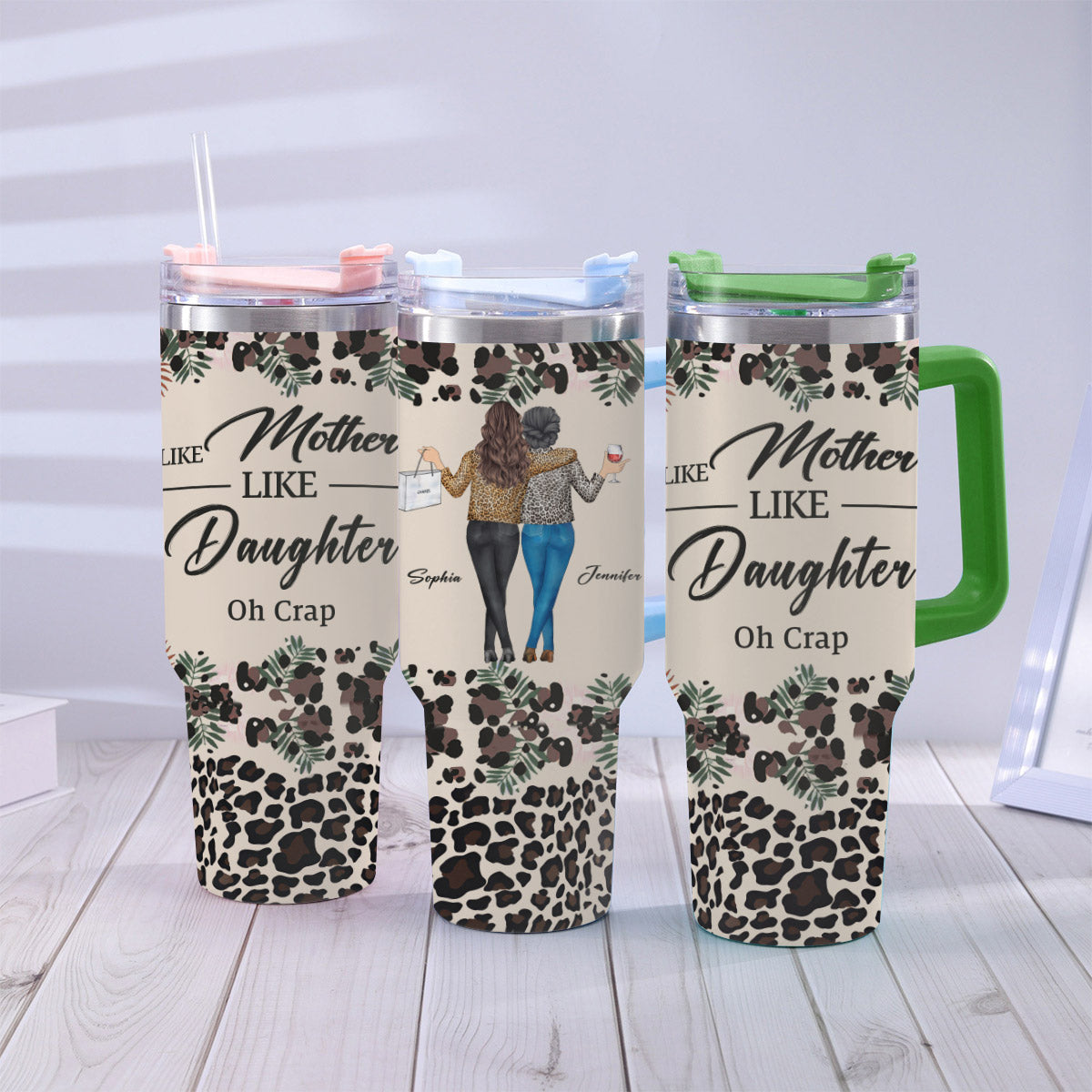 Like Mother Like Daughter - Personalized Mother Tumbler With Handle