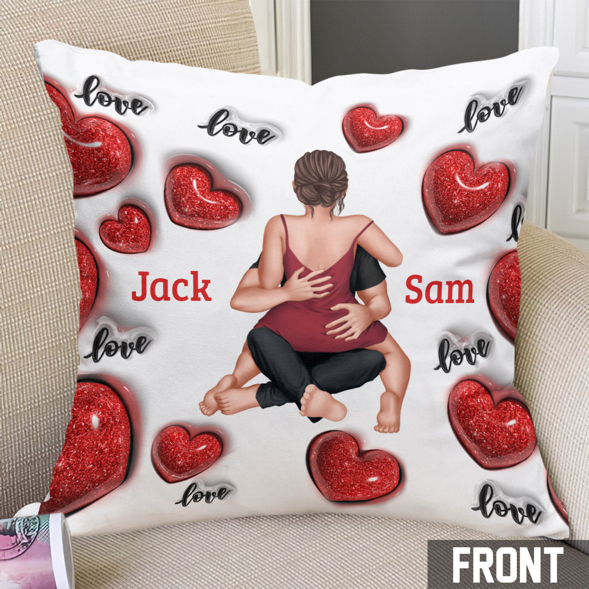 Everyday I Love You - Personalized Couple Throw Pillow