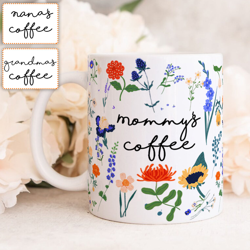 Discover Any Title Coffee Cup Botanical Floral Style - Personalized Mother Mug