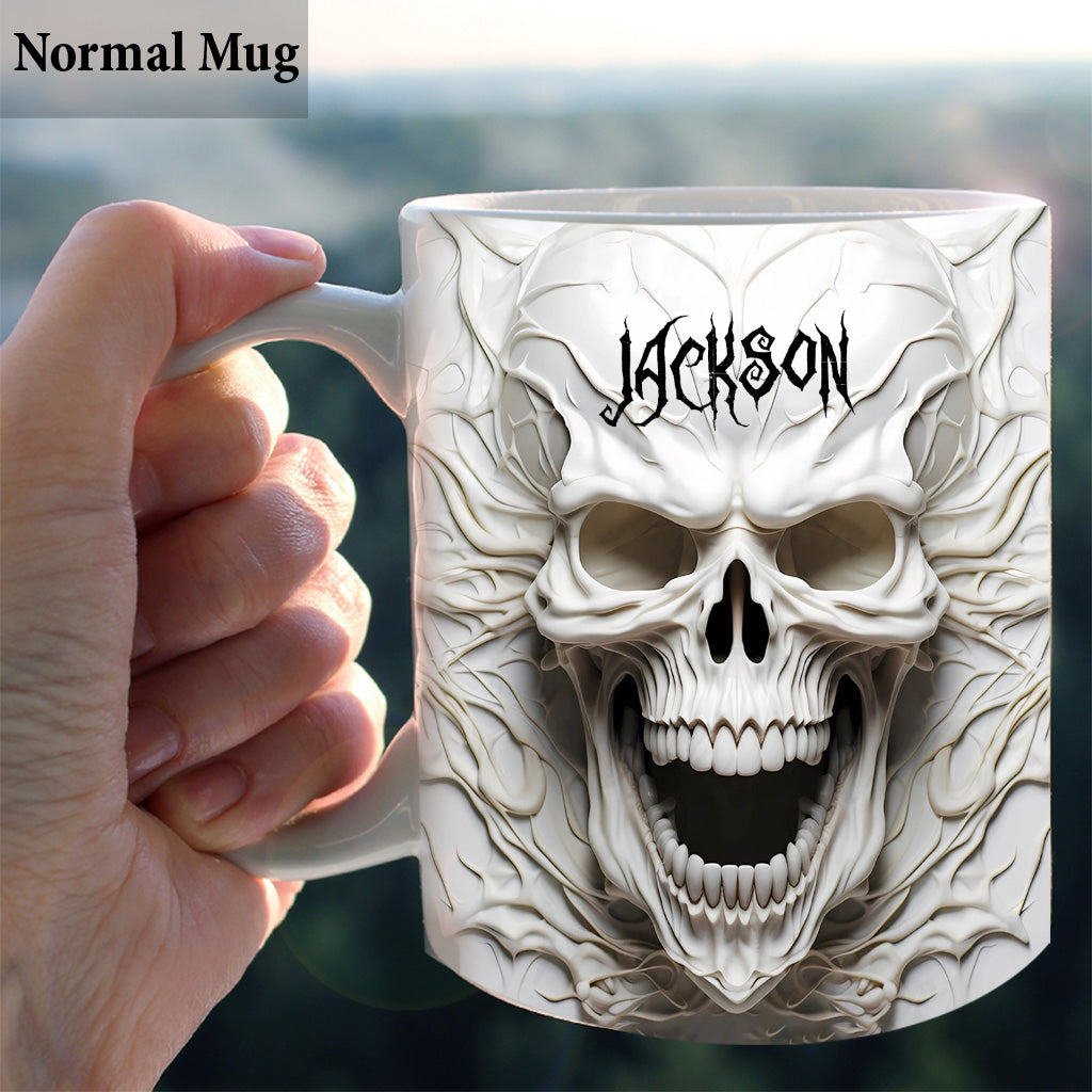 Beautiful White Skeleton - Personalized Skull Mug